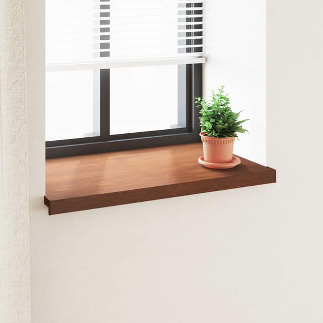 VidaXL Σαβανωτό Παραθύρου Καφέ ξύλο 80 x 50 x 4,5 εκ PVC