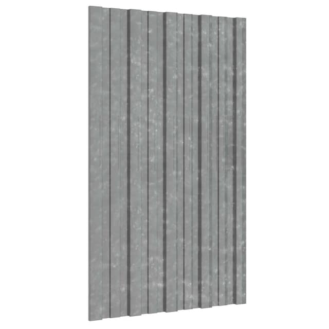VidaXL Πάνελ οροφής 12 τεμ. Ασημί 80 x 45 cm Γαλβανισμένος χάλυβας