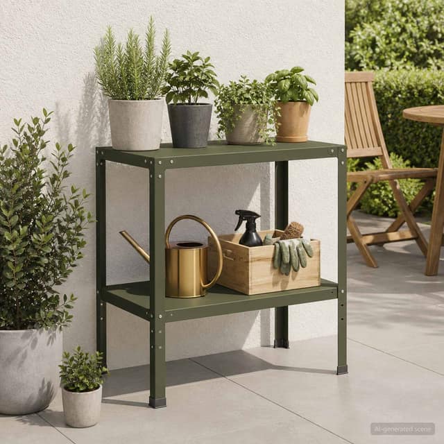 VidaXL Τραπέζι φύτευσης 100 x 50 x 80 εκ Χάλυβας με επίστρωση πούδρας