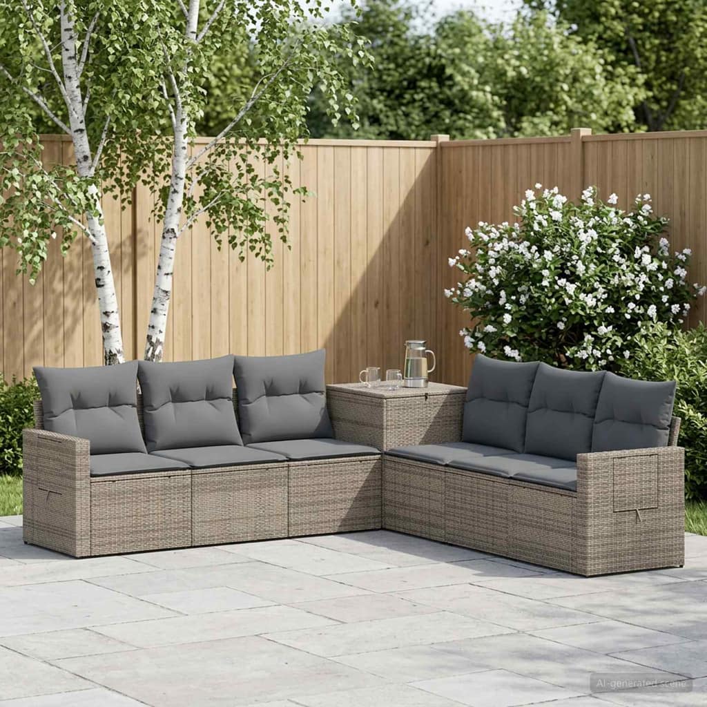 VidaXL Σετ Καναπέ 7 τμχ. Γκρι και Σκούρο Γκρι 234 x 234 x 85 εκ