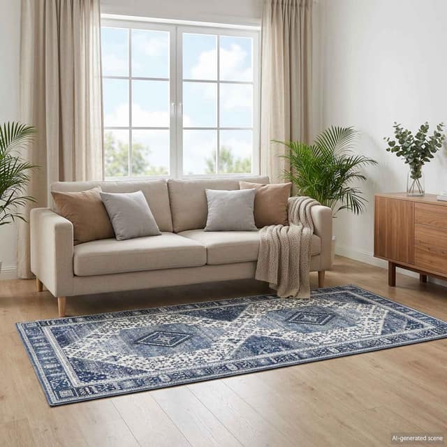 VidaXL Χαλί ORIZ Σκούρο Μπλε 80 x 200 cm 100% Πολυεστέρας