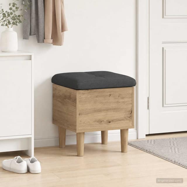 VidaXL Παγκάκι αποθήκευσης με μαξιλάρι Artisan Δρυς 42 x 42 x 46 εκ