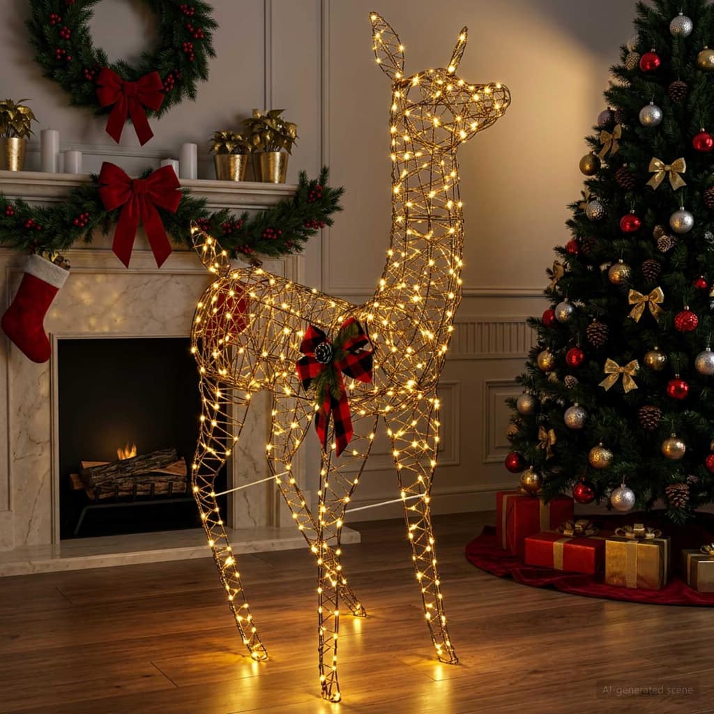 VidaXL 3D Γιορτινός Ρούντολφ LOVIISA 200 LED Θερμό λευκό