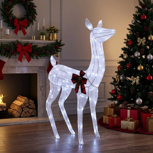 VidaXL 3D Γιορτινός Ρούντολφ LOVIISA 200 LED Ψυχρό λευκό