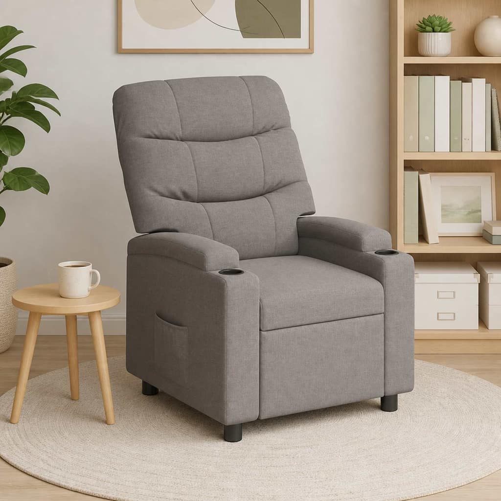 VidaXL Ανακλινόμενη πολυθρόνα Taupe 75 x 93 x 102 cm Ύφασμα