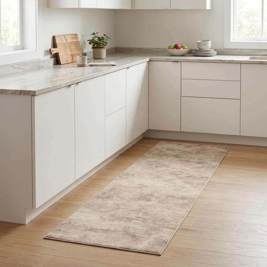 VidaXL Χαλί Κουζίνας Μπεζ σκυρόδεμα 300 x 60 εκ 100% Πολυαμίδιο