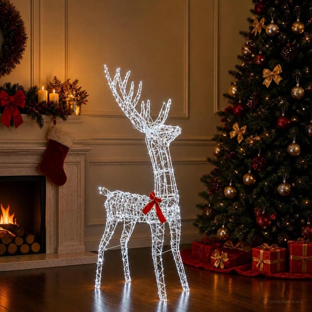VidaXL 3D Γιορτινός Ρούντολφ LOVIISA 300 LED Ψυχρό λευκό