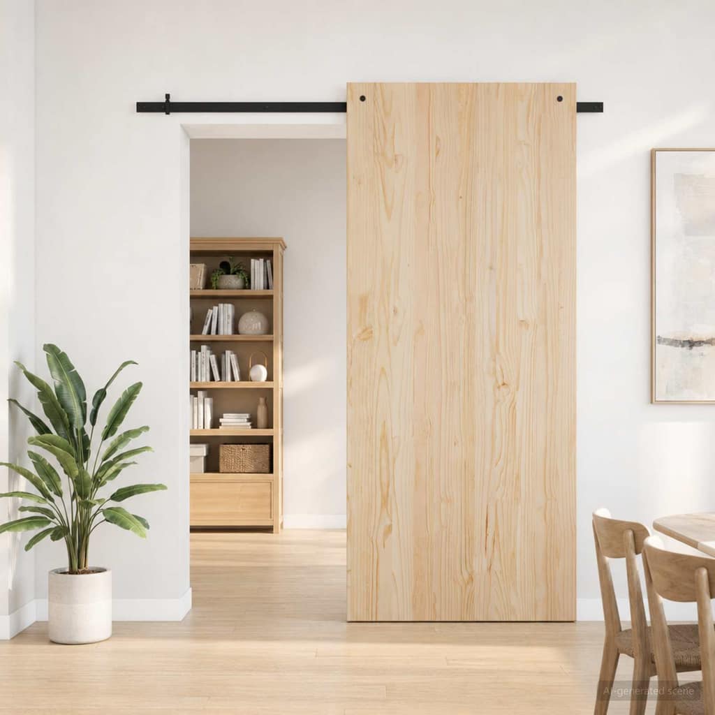 VidaXL Μηχανισμός συρόμενης πόρτας 183 cm Ατσάλι Μαύρο