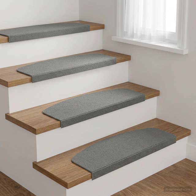 VidaXL Πατάκια σκάλας 15 τμχ. 65 x 21 x 4 cm Ανοιχτό γκρι Πολυεστέρας