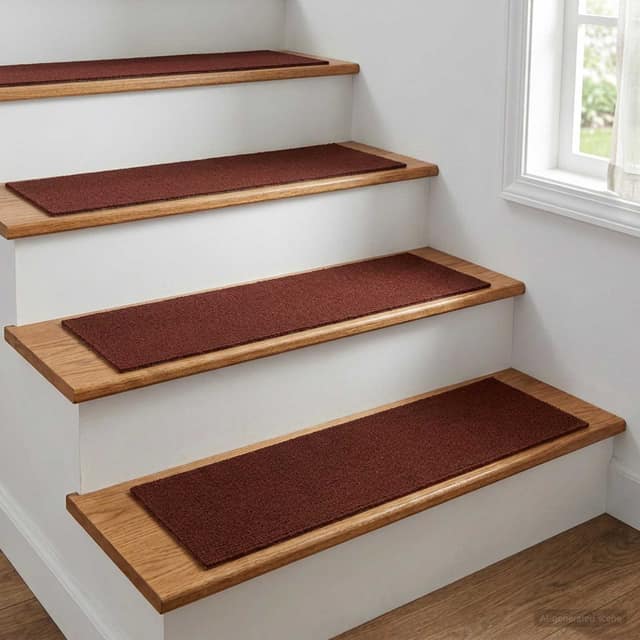VidaXL Πατάκια σκάλας 15 τμχ. 76 x 20 cm Μπορντό Πολυεστέρας