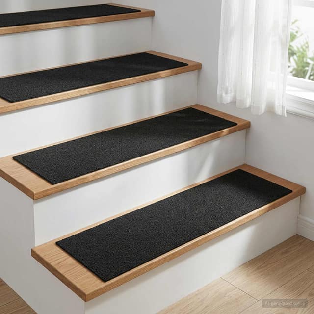 VidaXL Πατάκια σκάλας 15 τμχ. 76 x 20 cm Σκούρο Γκρι Πολυεστέρας
