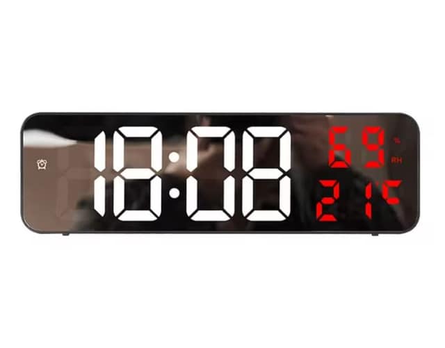Διακοσμητικό Ρολόι Τοίχου / Επιτραπέζιο Ρολόι Μαύρη Βάση / Λευκό Φως