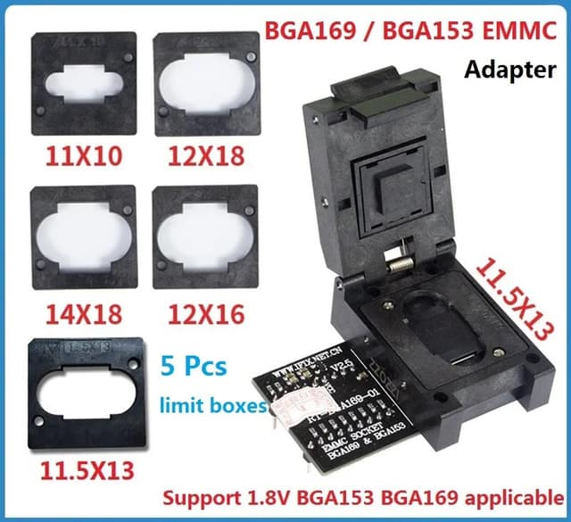 BGA153 EMMC Adapter V2.5 with 4Pcs BGA Bounding