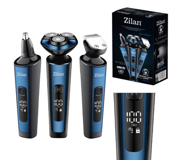 ZILAN ZLN8726 Επαναφορτιζόμενη Ξυριστική Μηχανή 3 IN 1