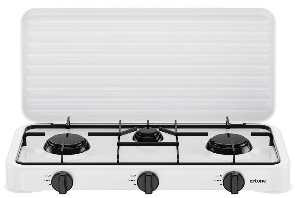 ERTONE ERT-218AB Εστία Υγραερίου Λευκό με 3 Μάτια