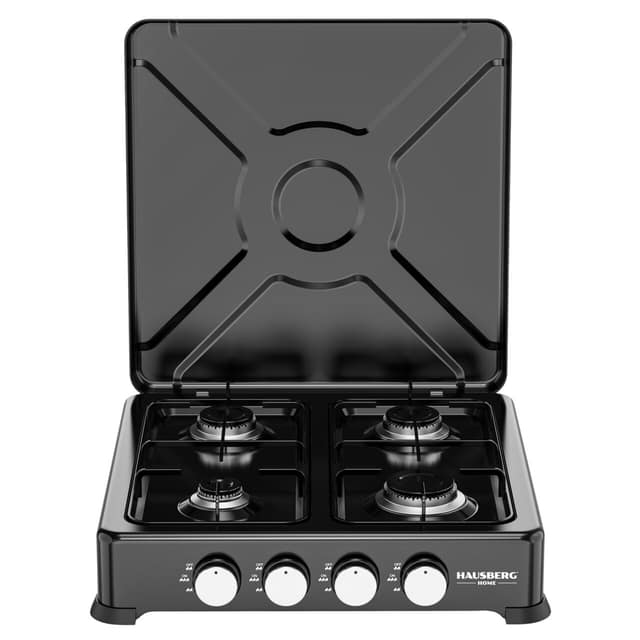 HAUSBERG HB-H 404 BLACK 4 BURNER GAS COOKER