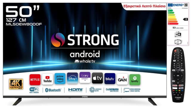STRONG ML50EW8000F 4K ANDROID WHALE SMART ULTRA HD LED TV