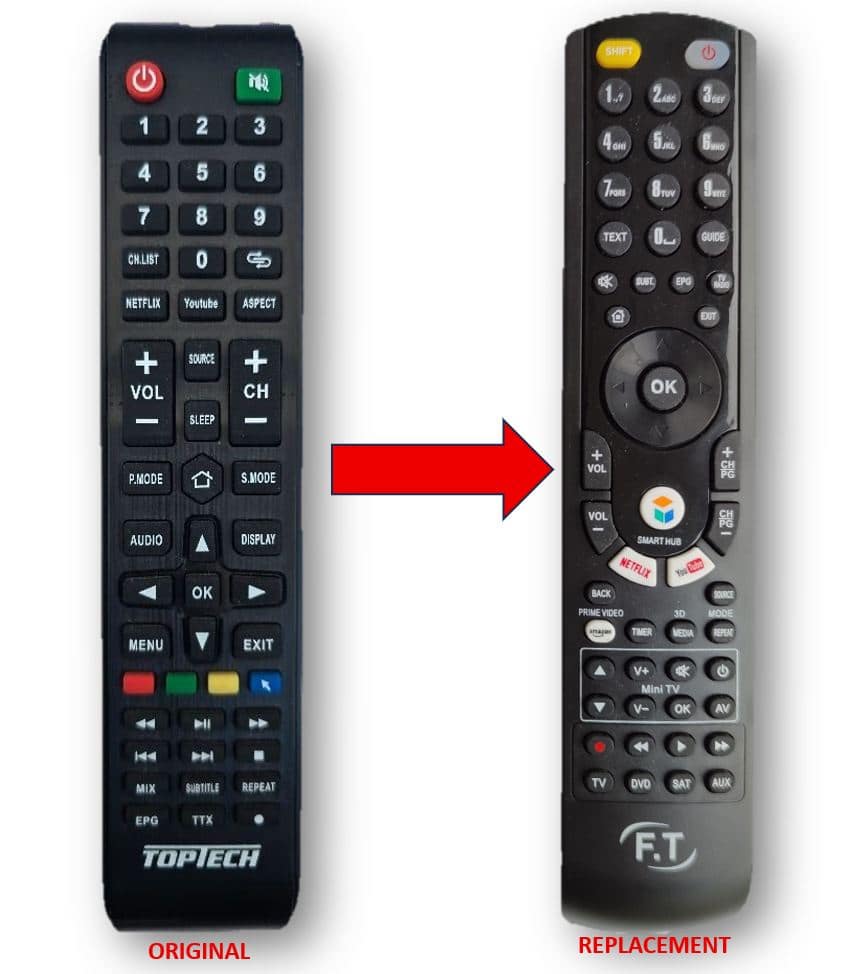 TOPTECH 32" LED TV ΑΝΤΙΚΑΤΑΣΤΑΤΙΚΟ ΤΗΛΕΧΕΙΡΙΣΤΗΡΙΟ