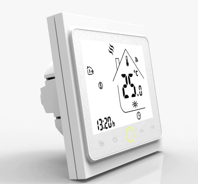 MOES BHT-002-GBLW 16A Ψηφιακός Θερμοστάτης Smart με Οθόνη Αφής και Wi-Fi Λευκό