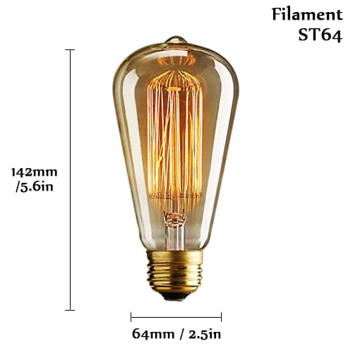 ST64 Filament Λάμπα Vintage E27 40W 220V