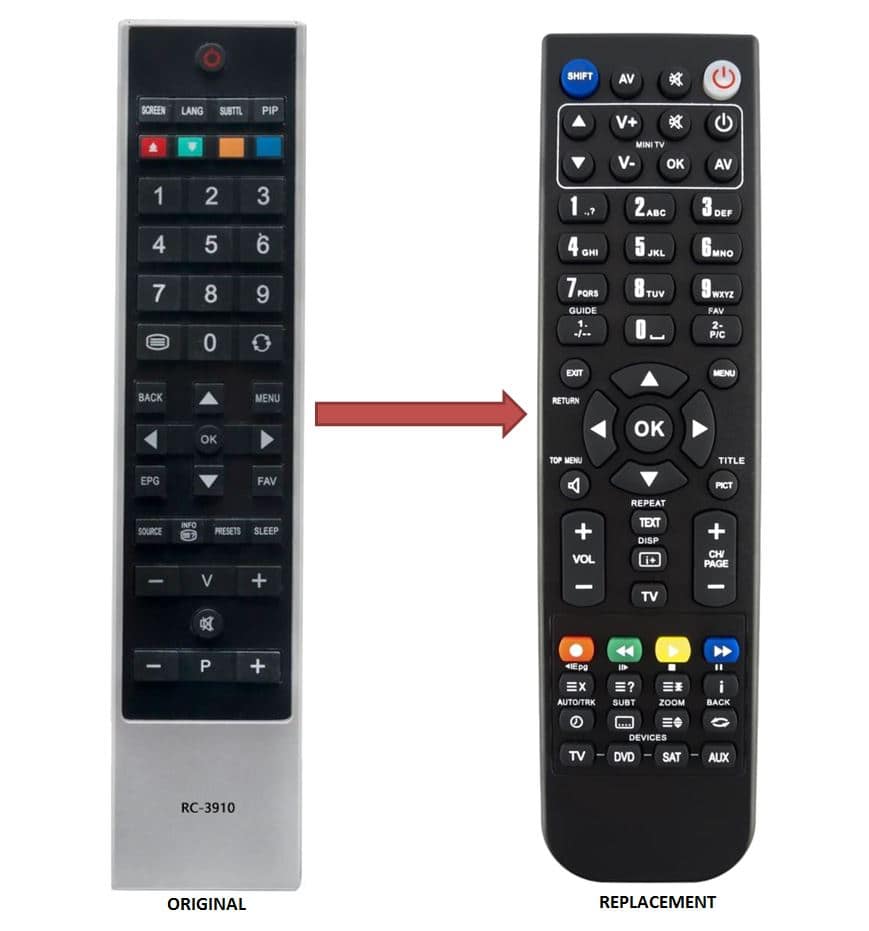 TOSHIBA RC-3910 Αντικατάσταση Τηλεχειριστηρίου