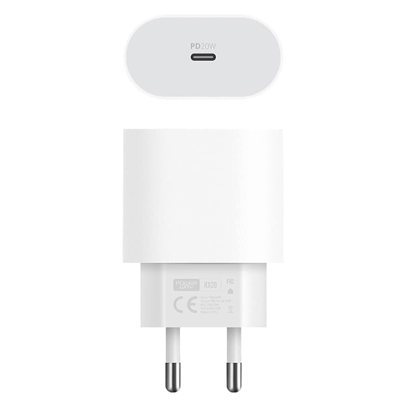 POWERWAY RX20 PD20W Type-C Αντάπτορας Φορτιστή iPhone