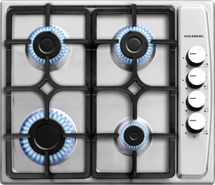HAUSBERG HB-556 INOX 4 GAS Εντοιχιζόμενη Εστία