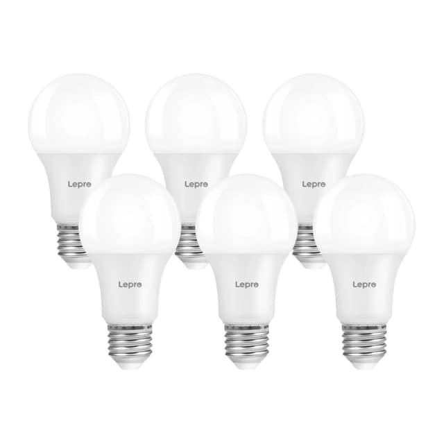 Λαμπτήρας LED LEPRO 100092-WW-EU-6 A60 E27 7W 800 lm 2700 K με δυνατότητα ρύθμισης έντασης, κλάση Ε, 6 τεμάχια