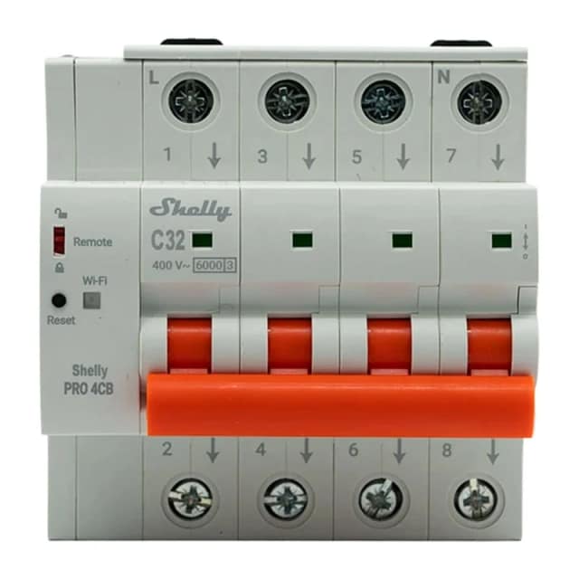 Μικροσκοπικός διακόπτης κυκλώματος SHELLY Pro 4CB C32
