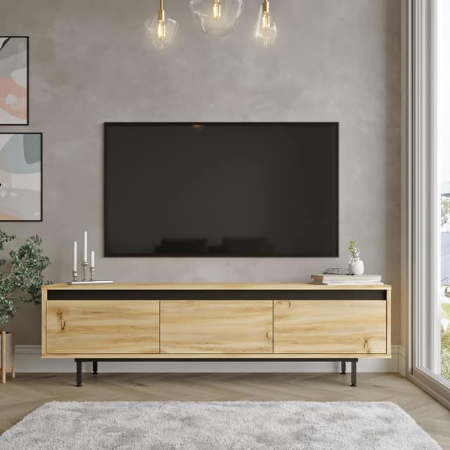 Έπιπλο τηλεόρασης "VIANA" σε χρώμα felt 160x35.5x45.1