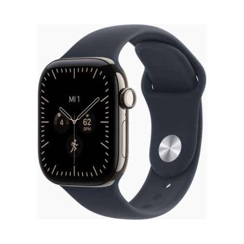 Apple Watch (Series 12 2026) Gps +Cellular 42mm Natural Titanium Case με M/L Navy Blue Sport Band EU