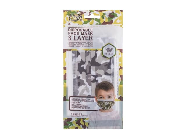 Trendy Camo (Face Mask and Respirator, K, 3pc)