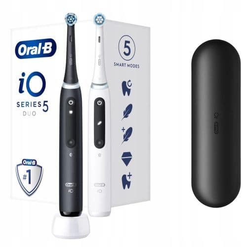 Oral-B Ηλεκτρική Οδοντόβουρτσα iO Series 5 Duo Pack Μαύρη/Λευκή ΕΕ