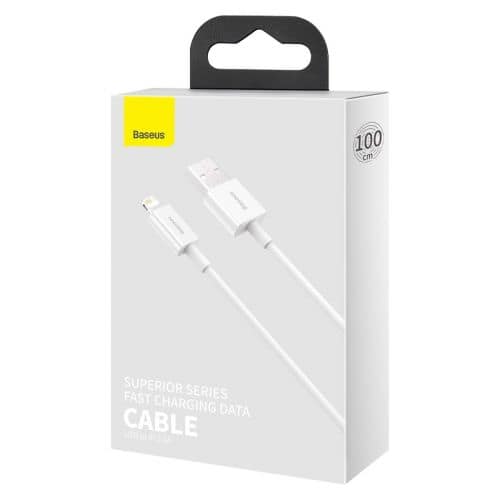 Baseus Καλώδιο Lightning Superior Series, Γρήγορη Φόρτιση, Δεδομένα 2.4A, 1m Λευκό (CALYS-A02)