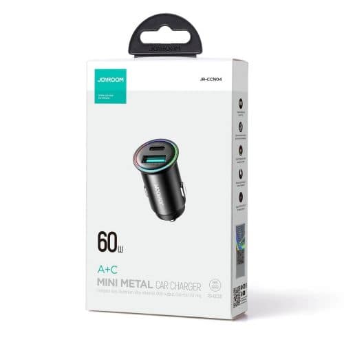 Joyroom Car Charger Mini, C+U, 60W, Μαύρο (JR-CCN04)