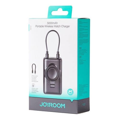 Joyroom Power Bank Μαγνητικός Ασύρματος Φορτιστής για Apple Watch, C+Lightning, 3W, 5000 mAh, με Καλώδιο Type-C - Lightning, Μαύρο (JR-W13)