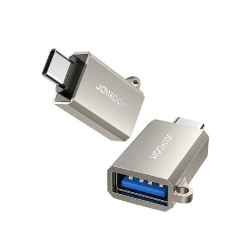 Αντάπτορας Joyroom, Αρσενικό Type-C 3.2 σε Θηλυκό USB με Θηλιά, Ασημί (S-H151)