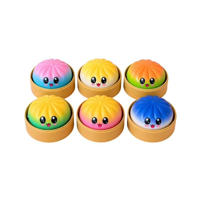 Παιχνίδι Squishy Dumpling Antistress φατσούλα - 8.5cm - Πακέτο 12 τεμαχίων - TEM4986 - 774986