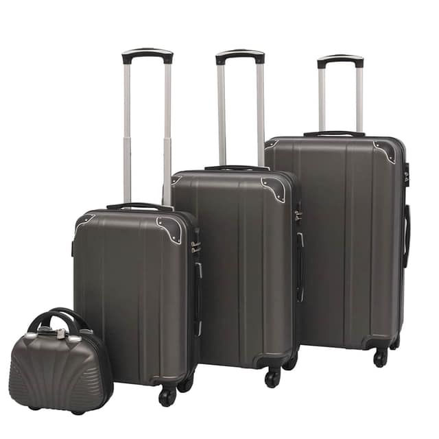 VidaXL Σετ Βαλιτσών Τρόλεϊ με Σκληρό Περίβλημα 4 τεμ. Ανθρακί