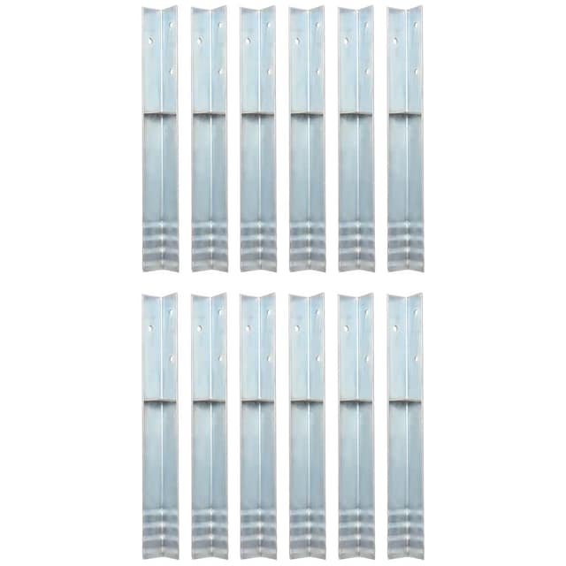 VidaXL Στηρίγματα Εδάφους Σχήματος Γ 12 τεμ. 5x5x50 εκ. Γαλβ. Χάλυβας