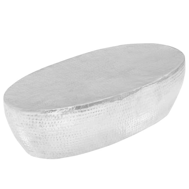 VidaXL Τραπεζάκι Σαλονιού Hammered Ασημί 100x50x28 εκ. από Αλουμίνιο