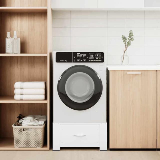 VidaXL Βάση Στήριξης Πλυντηρίου Ρούχων με Συρτάρι Λευκή