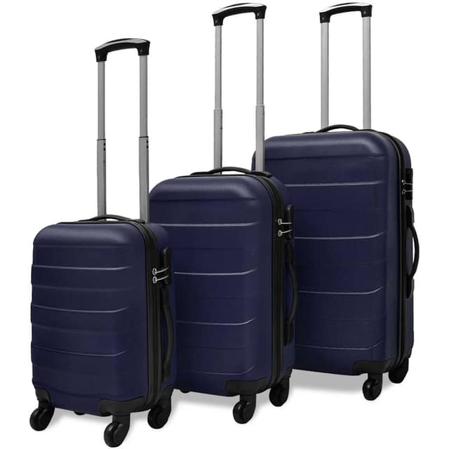 VidaXL Σετ Βαλιτσών Καμπίνας Τροχήλατες 3 Τεμ. Μπλε 45,5/55/66 εκ.