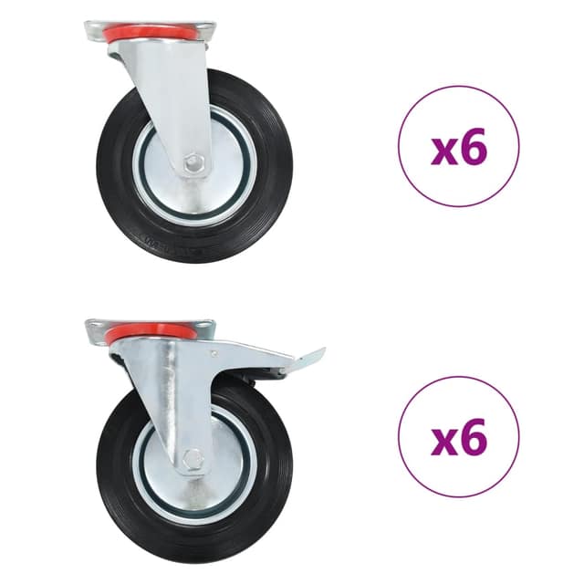 VidaXL Ρόδες Περιστρεφόμενες 12 τεμ. 200 χιλ.