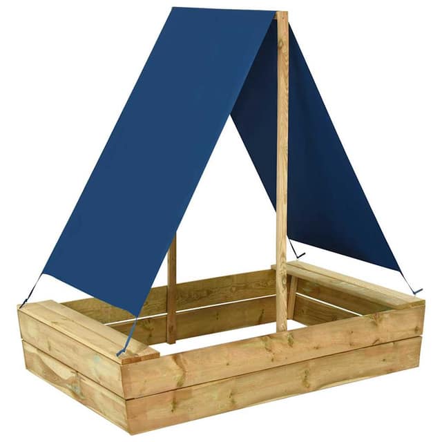 VidaXL Αμμοδόχος με Σκίαστρο 80x60x97,5 εκ. Εμποτισμένο Ξύλο Πεύκου