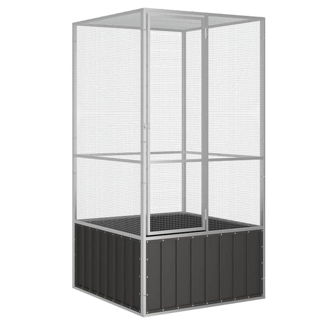 VidaXL Κλουβί Πουλιών Ανθρακί 111x107x211,5 εκ από Γαλβανισμένο Χάλυβα