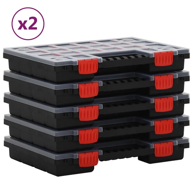 VidaXL Κουτιά Ταξινόμησης 10 τεμ. 34,5 x 25 x 5 εκ. από Πολυπροπυλένιο