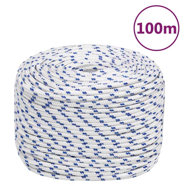 VidaXL Σχοινί Ναυτιλίας Λευκό 10 χιλ. 100 μ. από Πολυπροπυλένιο