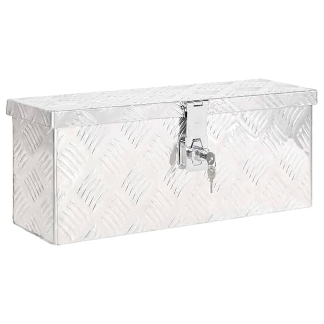 VidaXL Κουτί Αποθήκευσης Ασημί 50x15x20,5 εκ. από Αλουμίνιο