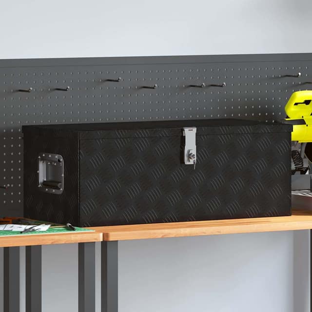 VidaXL Κουτί Αποθήκευσης Μαύρο 80 x 39 x 30 εκ. από Αλουμίνιο